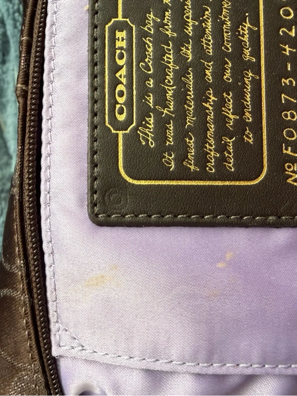 Vintage Y2K Coach Signature Lurex Mini Hobo Shoulder Bag - Chocolate Brown - Picture 13 of 13
